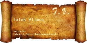 Telek Vilmos névjegykártya